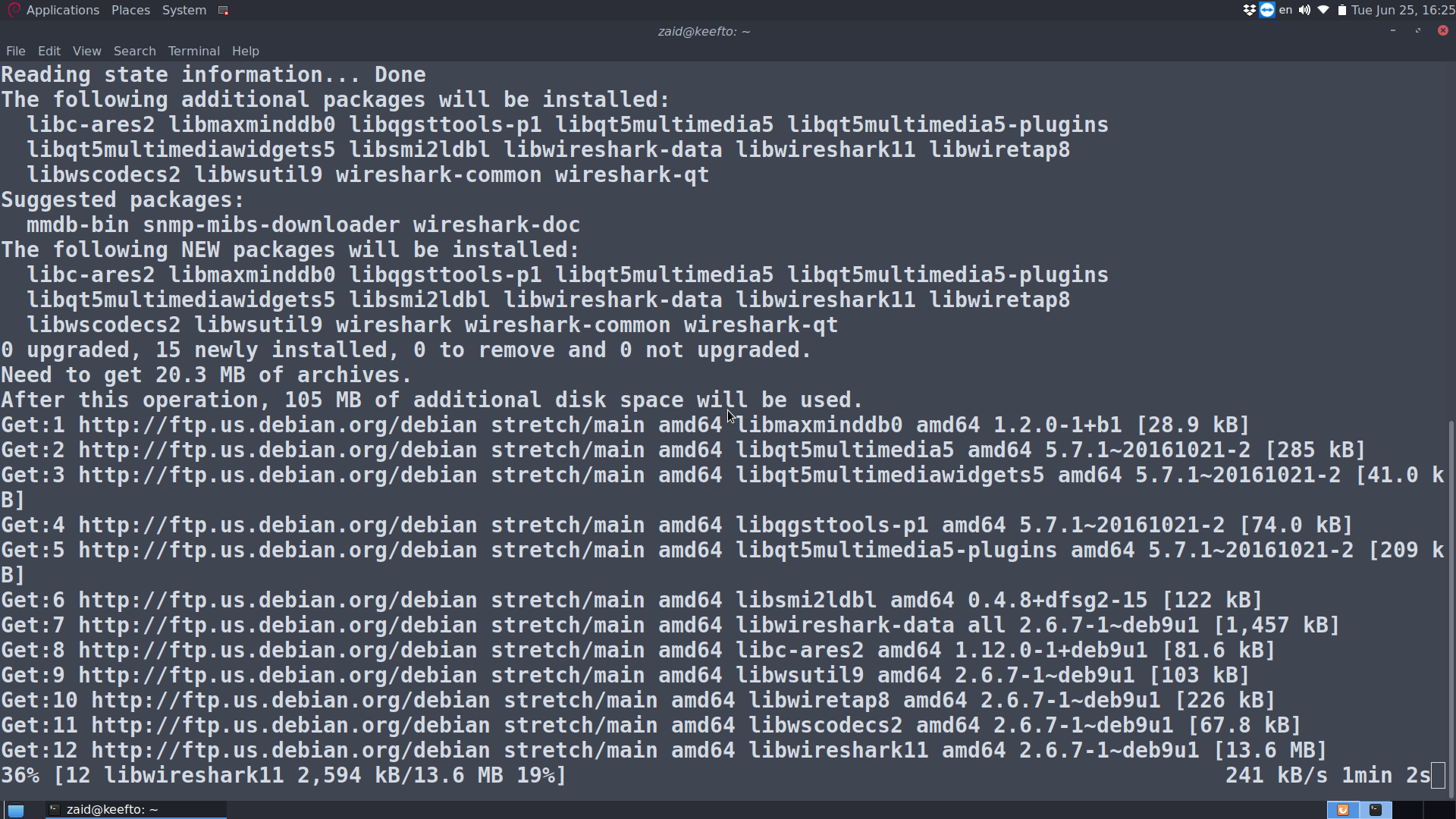 how to install wireshark in ubuntu using terminal